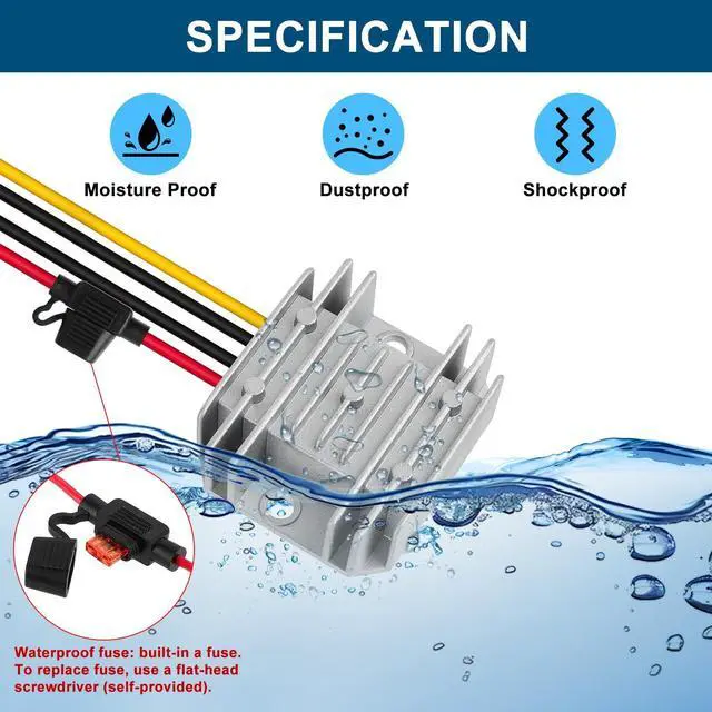 Alt view image 6 of 7 - KEHIPI DC 12V Step Up to 24V 3A Boost Converter 72W DC Voltage Regulator Power Converter Waterproof Module Transformer for Golf Cart Club Car Recreational Vehicle