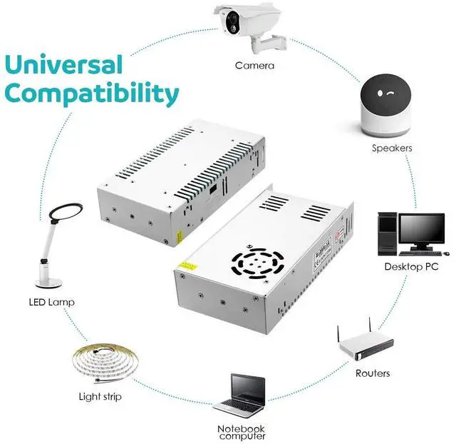 Alt view image 6 of 7 - KEHIPI 12V 30A 360W Universal Regulated Switching Convert Power Supply AC Adapter for LED Strip Pixel Lights CCTV Camera Security System Radio Computer Project