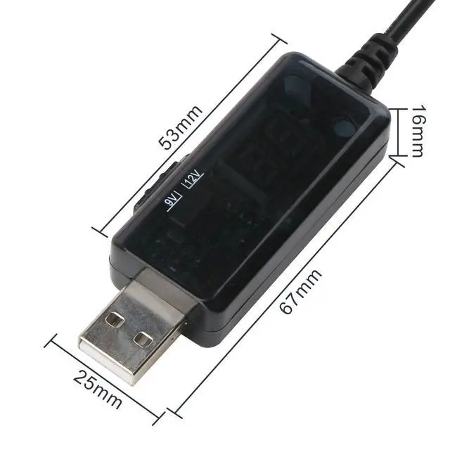 Alt view image 6 of 6 - KEHIPI USB to 9v, 5v to 12v Step Up, USB Cable DC 5V Boost to 9V 12V Voltage Converter 1A Step-up Volt Transformer Power Regulator Line with LED Display