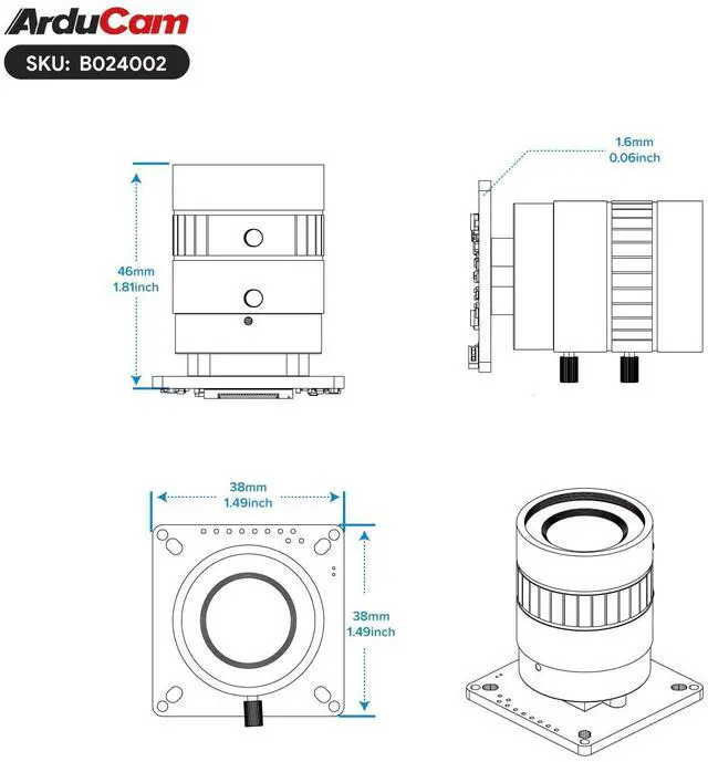 Alt view image 2 of 7 - KEHIPI IMX477 Pi HQ Camera for Raspberry Pi 5, Comes with a 1/2.3 6mm Focal Length CS Lens, Widely Compatible with Raspberry Pi 4B, 3B+, Zero
