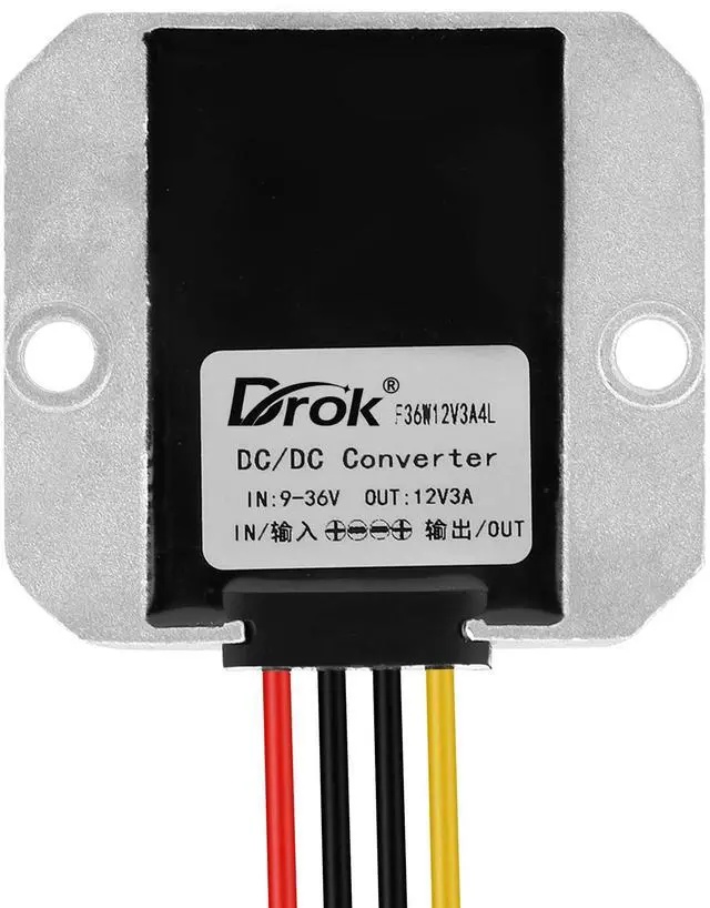 Alt view image 2 of 7 - KEHIPI Boost Buck Converter 9V-36V to 12V 3A 36W Aluminium Shell Waterproof Auto Step Up Down Voltage Regulator 12V Volt Transformer for Car Audio Solar Power System LCD Television LED Display Screen