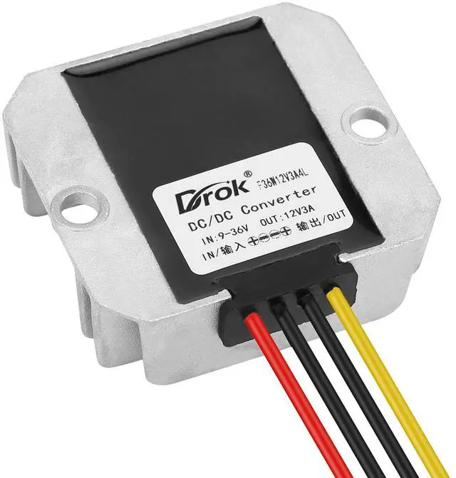 Alt view image 5 of 7 - KEHIPI Boost Buck Converter 9V-36V to 12V 3A 36W Aluminium Shell Waterproof Auto Step Up Down Voltage Regulator 12V Volt Transformer for Car Audio Solar Power System LCD Television LED Display Screen