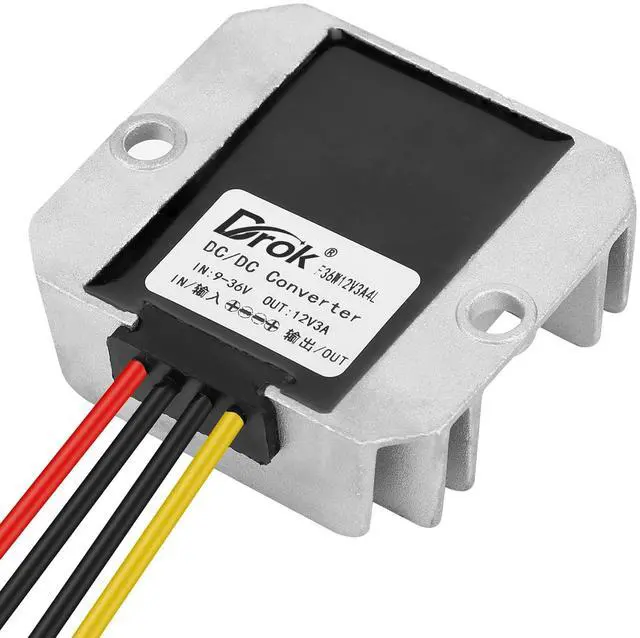 Alt view image 6 of 7 - KEHIPI Boost Buck Converter 9V-36V to 12V 3A 36W Aluminium Shell Waterproof Auto Step Up Down Voltage Regulator 12V Volt Transformer for Car Audio Solar Power System LCD Television LED Display Screen