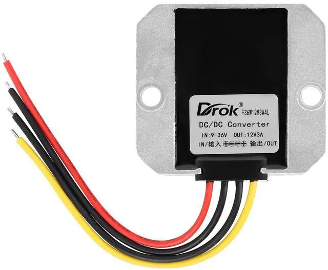Alt view image 7 of 7 - KEHIPI Boost Buck Converter 9V-36V to 12V 3A 36W Aluminium Shell Waterproof Auto Step Up Down Voltage Regulator 12V Volt Transformer for Car Audio Solar Power System LCD Television LED Display Screen
