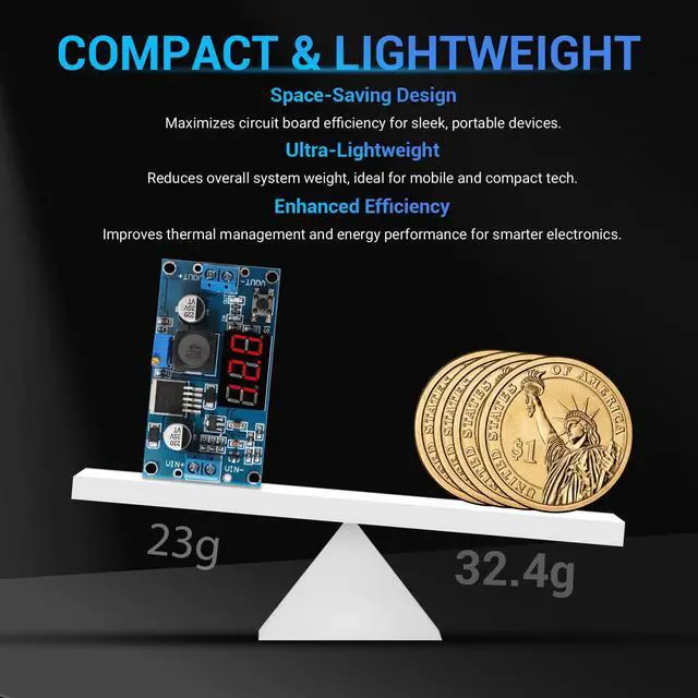 Alt view image 6 of 7 - KEHIPI LED Display LM2596 Buck Converter - Pack of 2 DC to DC Buck Converter Adjustable Voltage Regulator 4-40V to 1.25-37V
