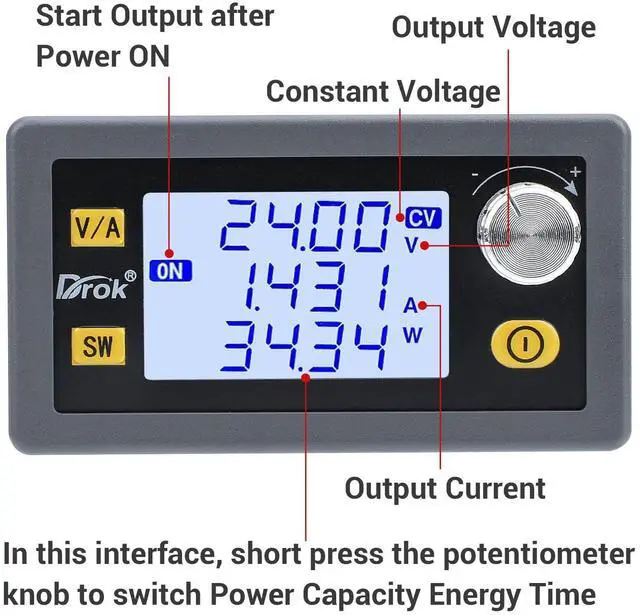 Alt view image 2 of 6 - KEHIPI Buck Boost Converter, DC 5.0-30V to 0.6-30V 4A 35W Adjustable Voltage Regulator LCD Display 6V 9V 12V 24V Power Supply Module, CC CV Step Up Step Down Voltage Stabilizer for Car RV Golf Cart