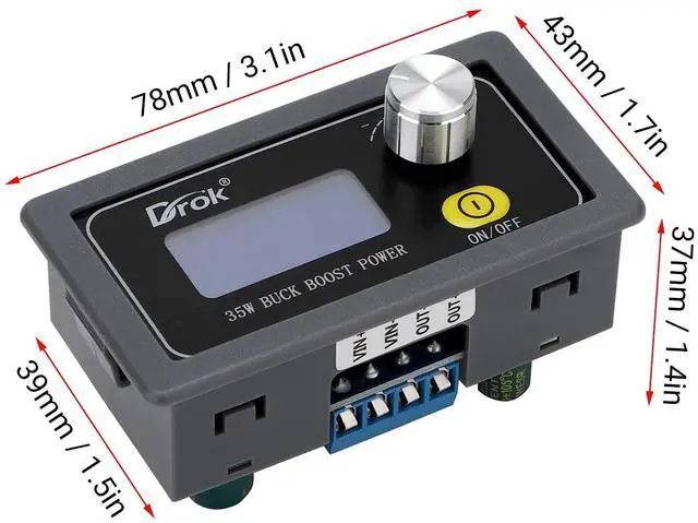 Alt view image 7 of 7 - KEHIPI DC Buck Boost Converter, 5V-30V Step Up Down to 0.6-30V Digital Control Power Supply, 6V 12V 24V Voltage Regulator, LCD Digital Display Buck Boost Module Voltage Transformer for Golf Cart