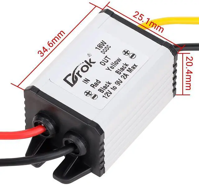 Alt view image 3 of 7 - KEHIPI 12v to 9v Buck Converter, DC 8-35V to 9V 2A 18W Voltage Regulator Board Power Supply Module, 9V 12V 24V Waterproof Car Volt Step Down Buck Converter