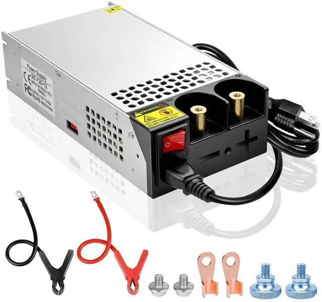 Main image of KEHIPI 12V 720W New Version AC to DC Converter, 120V to 12V Power Supply, Switching Transformer for RV, LED Strips, CCTV, Car Stereos, LCD Monitors, Computer Projects