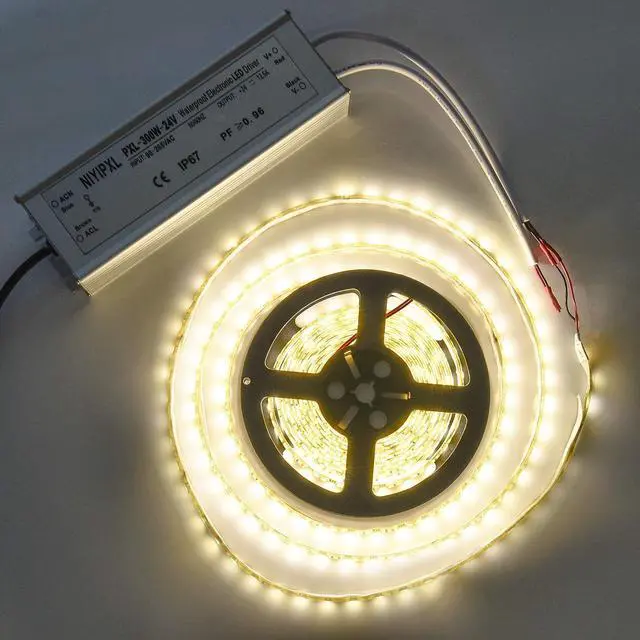 Alt view image 5 of 7 - KEHIPI LED Driver 300 Watts(150W X2) 24V DC Transformer Waterproof IP67 Power Supply, 24V DC Low Voltage Output Adapter with 3-Prong Plug 3.3 Feet Cable for LED Light, Computer Project, Outdoor Light