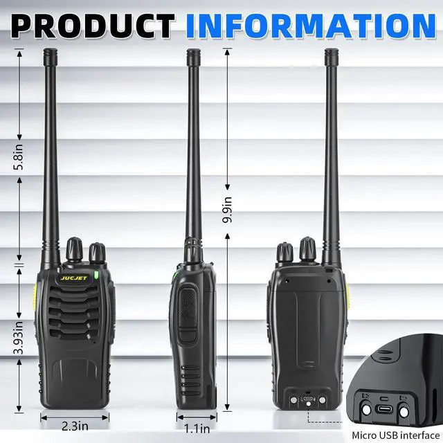 Alt view image 7 of 7 - KEHIPI (4-Pack) Walkie Talkies, Includes Original Headsets, Type-C Cable, USB Charging Dock, Features One-Click Pairing, Voice Noise Reduction, and Digital Encryption Communication Function (Black)