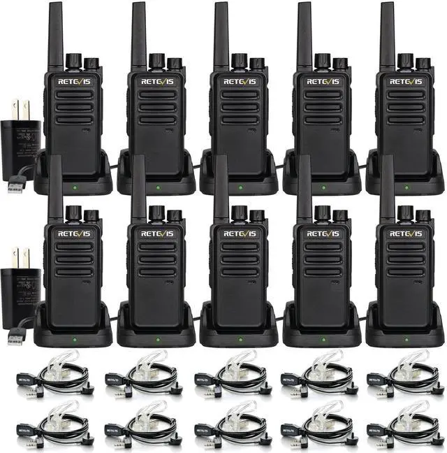 Main image of KEHIPI RT68 Two-Way Radios Long Range, Walkie Talkies for Adults, 2 Way Radio with Earpiece, Walkie Talkie Rechargeable with Charging Base, for Manufacturing Restaurant Business School(10 Pack)