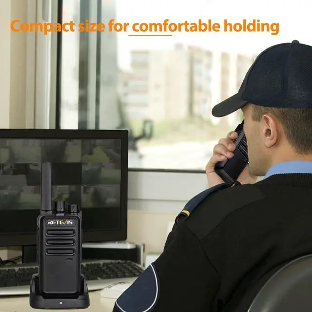 Alt view image 6 of 6 - KEHIPI RT68 Two Way Radios with Earpiece, Heavy Duty Walkie Talkies for Adults, Compact 2 Way Radio Long Range Rechargeable with USB Charging Base, for Restaurant Church Security School (6 Pack)