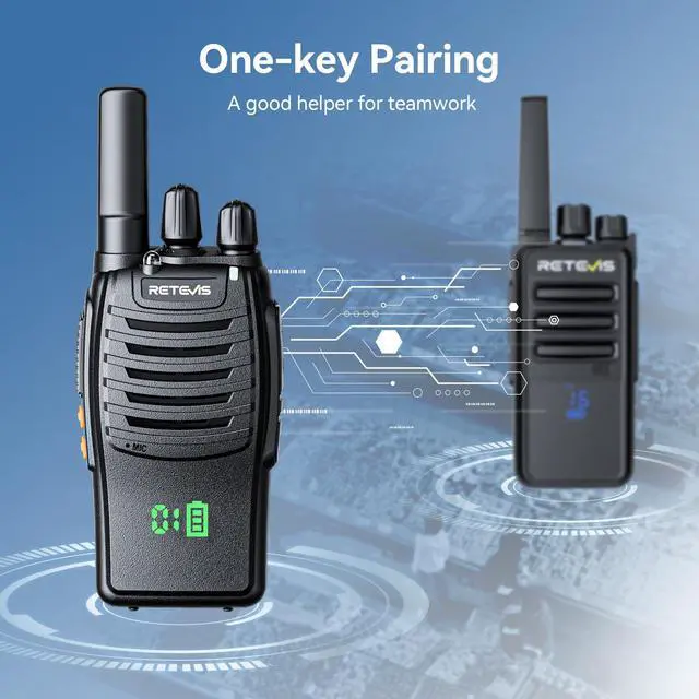 Alt view image 7 of 7 - KEHIPI H-777H Walkie Talkies with Earpiece,2 Way Radio Long Range, Hidden Screen,USB-C Charging,Emergency Alarm,Portable FRS Two-way Radios with Base Station for Consumer Services Healthcare(10 Pack)