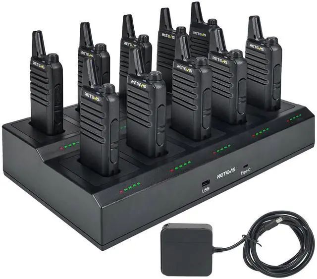 Main image of KEHIPI RT22 Two Way Radio,Rechargeable Walkie Talkies Long Range(10 Pack) with 10 Way Gang Charger,Charging Progress Bar,Workplace Organization,Compact Walkie Talkie for Adults Office School Daycare