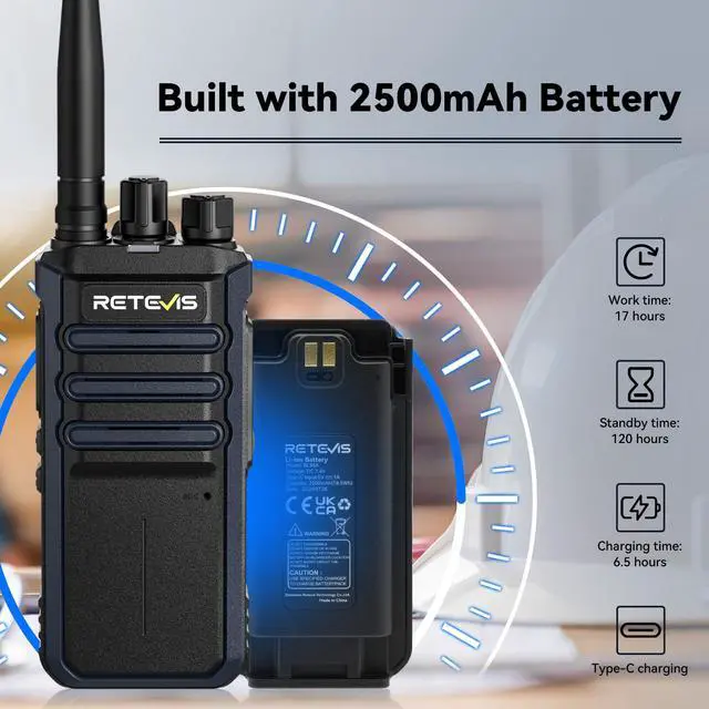Alt view image 5 of 7 - KEHIPI RT86A Walkie Talkies Long Range, Heavy Duty Two Way Radio with Mic, GMRS 2 Way Radio, Group Call, Easy Pairing, for Construction Industry(4 Pack)