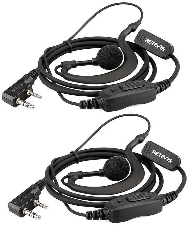 Main image of KEHIPI 2 Way Radio Earpiece, C-Type Earhook, 2 Pin, for RT22 RT68 RT21 H777H H-777 RT86A, Compatible with Pxton BAOFENG BF-T26 BF-888S Kenwood Walkie Talkies, Walkie Talkie Earpiece with mic(2 Pack)