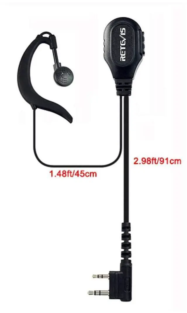 Alt view image 3 of 7 - KEHIPI 2 Way Radio Earpiece, C-Type Earhook, 2 Pin, for RT22 RT68 RT21 H777H H-777 RT86A, Compatible with Pxton BAOFENG BF-T26 BF-888S Kenwood Walkie Talkies, Walkie Talkie Earpiece with mic(2 Pack)