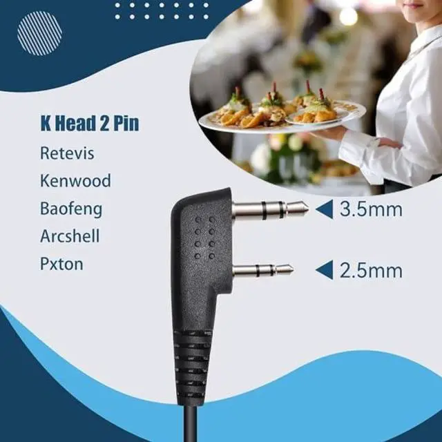 Alt view image 7 of 7 - KEHIPI Surveillance Earpiece, Coiled Cord, for H-777 H-777H RT68H RT22 RT68 RT21 RT86A, Compatible with Pxton Baofeng BF-888S BF-T26 Kenwood Walkie Talkies, Walkie Talkie Earpiece with Mic(10 Pack)