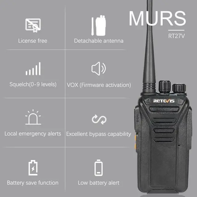 Alt view image 5 of 7 - KEHIPI RT27V MURS 2 Way Radio, Walkie Talkies Rechargeable, Long Range, Multi-Unit Charger, License Free, Rugged, Two Way Business Radios for Emergency Rescue Farm Church(6 Pack)