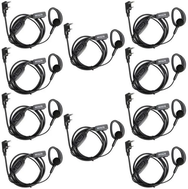 Main image of KEHIPI RT68 Walkie Talkies Earpiece with Mic, Soft Earhook, 2 pin, for RT22 RT68 RT21 H-777 RT27 RT68H, Compatible with Kenwood pxton Baofeng BF-888S 2 Way Radio, Two Way Radio Headset(10 Pack)
