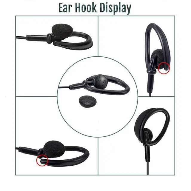 Alt view image 2 of 7 - KEHIPI RT68 Walkie Talkies Earpiece with Mic, Soft Earhook, 2 pin, for RT22 RT68 RT21 H-777 RT27 RT68H, Compatible with Kenwood pxton Baofeng BF-888S 2 Way Radio, Two Way Radio Headset(10 Pack)
