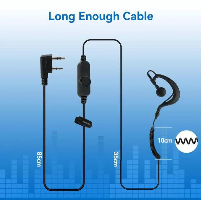 Alt view image 6 of 7 - KEHIPI Volume Adjustable Walkie Talkie Earpiece with Mic, Coil Tube, for RT22 RT68 RT21 H-777 H-777H RT86S, Compatible with Pxton Baofeng BF-T26 Kenwood Two Way Radio, 2 Way Radio Earpiece(20 Pack)