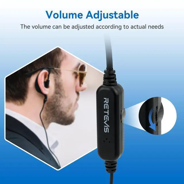 Alt view image 2 of 7 - KEHIPI Volume Adjustable Walkie Talkie Earpiece with Mic, Coil Tube, for RT22 RT68 RT21 H-777 H-777H RT86S, Compatible with Pxton Baofeng BF-T26 Kenwood Two Way Radio, 2 Way Radio Earpiece(20 Pack)