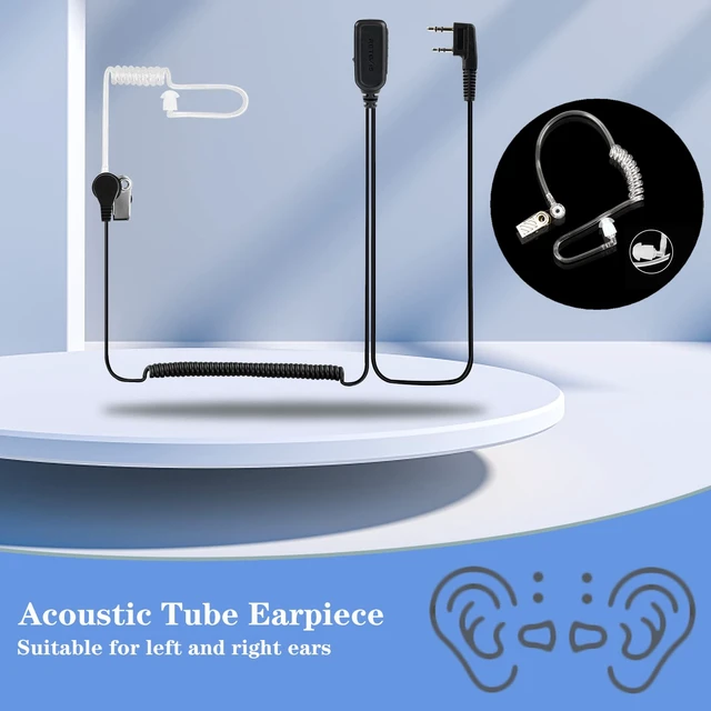 Alt view image 2 of 7 - Retevis Walkie Talkie Earpiece with Mic, for RT22/RT21/RT68/H777/RT68H | VOX, Coil Tube, Compatible with Pxton, Baofeng BF-888S, Kenwood walkie talkies, Acoustic Tube Radio Earpiece(10 Pack)