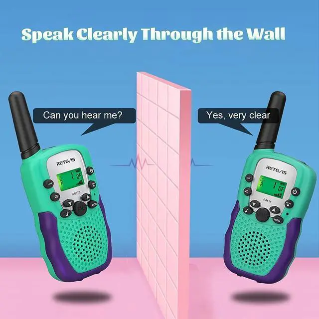 Alt view image 2 of 7 - KEHIPI RA18 Walkie Talkies for Kids, Toy Walkie Talkie with LCD 22 CH Flashlight Hands Free Holiday Toy for 6-12 Year Old Boys Girls, Christmas Birthday Gifts Skiing Camping(2 Pack, Green)