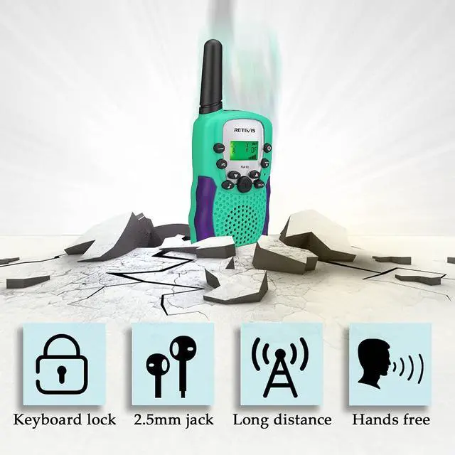 Alt view image 4 of 7 - KEHIPI RA18 Walkie Talkies for Kids, Toy Walkie Talkie with LCD 22 CH Flashlight Hands Free Holiday Toy for 6-12 Year Old Boys Girls, Christmas Birthday Gifts Skiing Camping(2 Pack, Green)