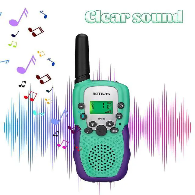Alt view image 5 of 7 - KEHIPI RA18 Walkie Talkies for Kids, Toy Walkie Talkie with LCD 22 CH Flashlight Hands Free Holiday Toy for 6-12 Year Old Boys Girls, Christmas Birthday Gifts Skiing Camping(2 Pack, Green)