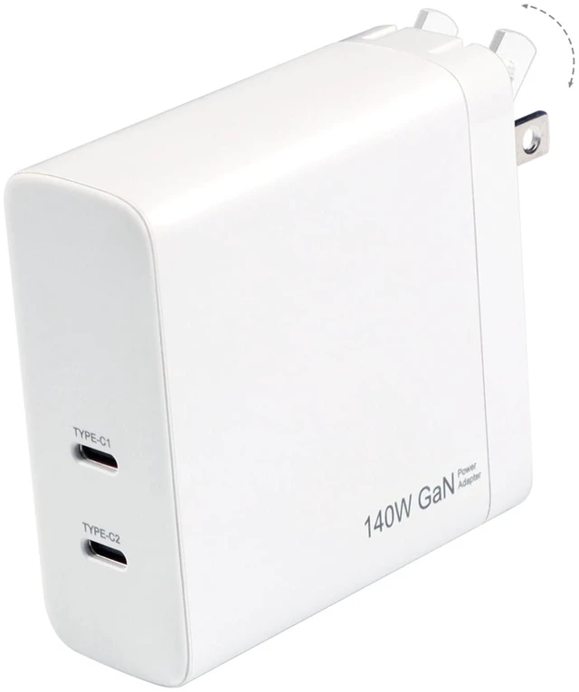 Main image of 140W USB C Charger, KEHIPI GaN Fast Charger, 2-Port USB-C Compact Foldable Charger for Laptops, MacBook Air/Pro, iPad, iPhone 17/16/15 Pro, Galaxy S24/S23, AirPods, and More