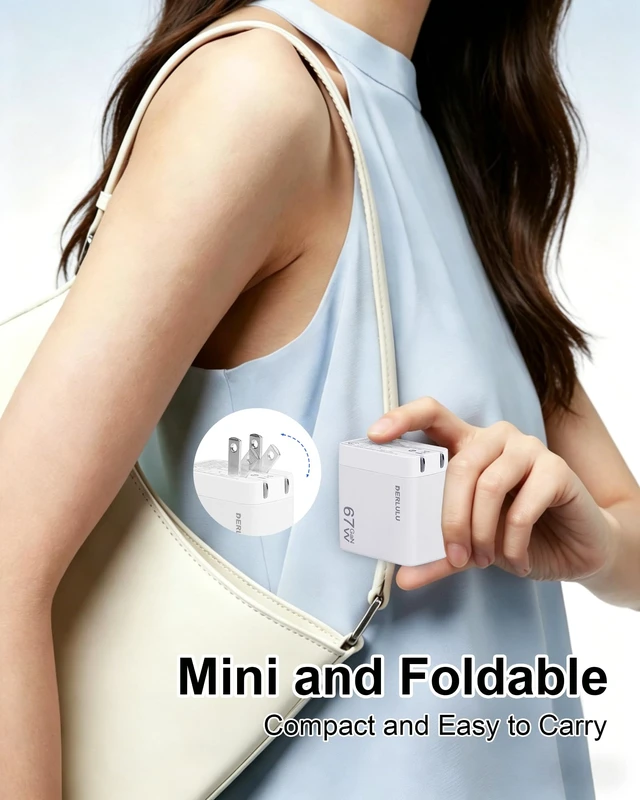 Alt view image 5 of 7 - 67W USB C Charger Block, 3-Port GaN Fast Charger | 2C1A, for MacBook Air/Pro, iPhone 17/16, iPad Pro, USB-C Laptop, Compact Wall Charger Power Adapter
