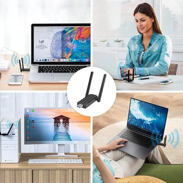 Alt view image 7 of 7 - KEHIPI USB WiFi Adapter for PC - 1300Mbps USB 3.0 WiFi Dongle, 2.4G/5G Dual Band Wireless WiFi Adapter for Desktop PC, Supports Windows 11/10/8.1/8/7/XP, Mac OS 10.9-10.15