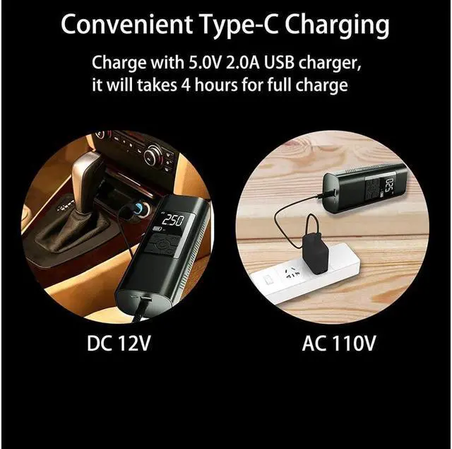 Alt view image 4 of 7 - Tire Inflator,KEHIPI Portable Air Compressor for Car Tires 12 Volt Electric Car Air Pump Rechargeable 6000mA 140PSI Tire inflator Pump with Pressure Gauge Auto-Off for Car Bike Balls, Power Bank SOS