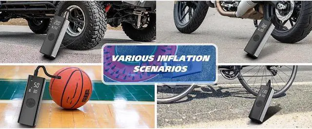 Alt view image 3 of 7 - Portable Air Compressor for Car Tires, KEHIPI Fast Cordless Tire Inflator Car Air Pump 12V, Real 150PSI 7800mAh
