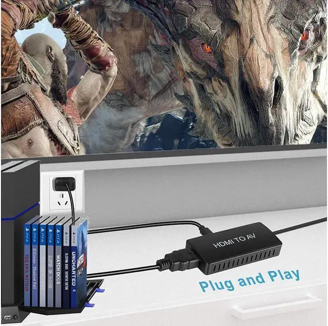 Alt view image 5 of 7 - HDMI to RCA Converter,KEHIPI HDMI to AV Composite Video Audio Converter Adapter, Supports PAL/NTSC for PS One, PS2, PS3, Nintendo 64, STB, VHS, VCR, Blue-Ray DVD Players Projector