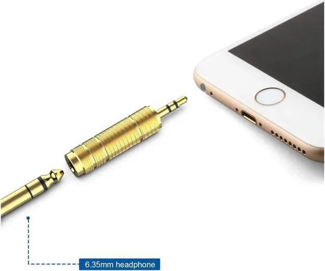 Alt view image 4 of 6 - KEHIPI Headphone Adapter 6.35mm (1/4 Inch) Male to 3.5mm (1/8 Inch) Female and 3.5 mm Male Plug to 6.35 mm Female Jack, Audio Stereo TRS Converter Adapter (4 -Pack Gold Plated)