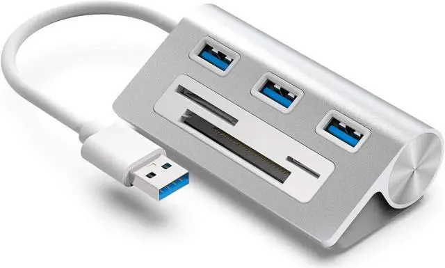 Main image of KEHIPI 6-in-1 USB 3.0 Card Reader, Aluminum Data USB 3.0 Hub with 3 High-Speed Ports and 1 CF/SD/TF Card Reader, 12" USB Cable for Mac Pro, iMac, MacBook, Laptop and Desktop PC