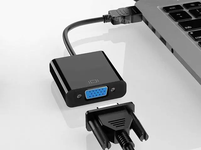 Alt view image 6 of 7 - HDMI to VGA Adapter HD2VGA 1Pack,KEHIPI Gold-Plated HDMI to VGA Converter Male to Female 1080p for Desktop PC Computer, Laptop, PC, Monitor, Projector, HDTV, Chromebook, Xbox and More