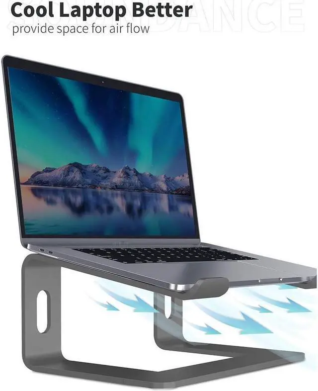 Alt view image 4 of 7 - KEHIPI Laptop Stand, Ergonomic Aluminum Laptop Mount Computer Stand for Desk, Detachable Laptop Riser Notebook Stand Compatible with MacBook Air Pro, Dell XPS, More 10-16" Laptops(Grey)