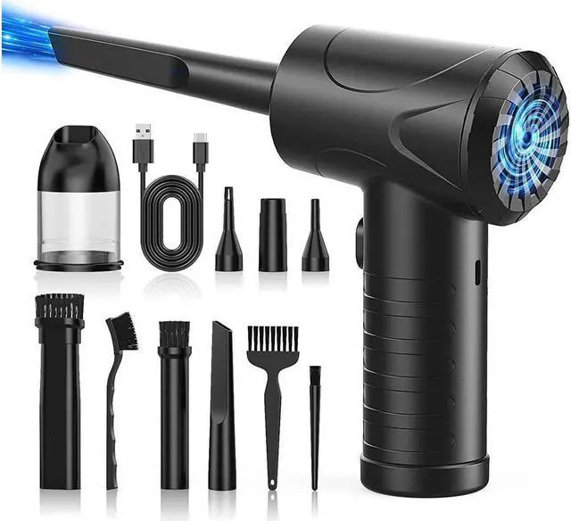Main image of KEHIPI Compressed Air Duster, 100000RPM Electric Air Duster & Vacuum Cleaner 2 in 1 Rechargeable, Air Blower for Compute and Keyboard, Cordless Air Duster 7500MAH, Good Replace Compressed Air Can