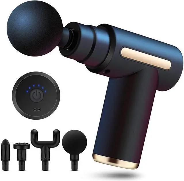 Main image of KEHIPI Mini Massage Gun, Handheld Muscle Deep Tissue Massager Percussion Type-C Charging with 6 Speeds & 4 Masage Heads for Back, Body, Sport Muscle Pain Relief Recovery