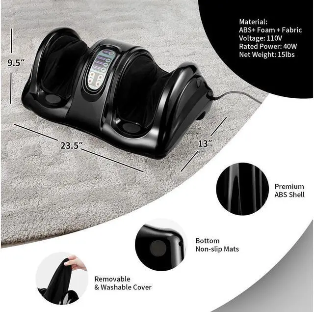 Alt view image 2 of 7 - KEHIPI Shiatsu Foot Massager Kneading and Rolling Leg Calf Ankle w/Remote Black New