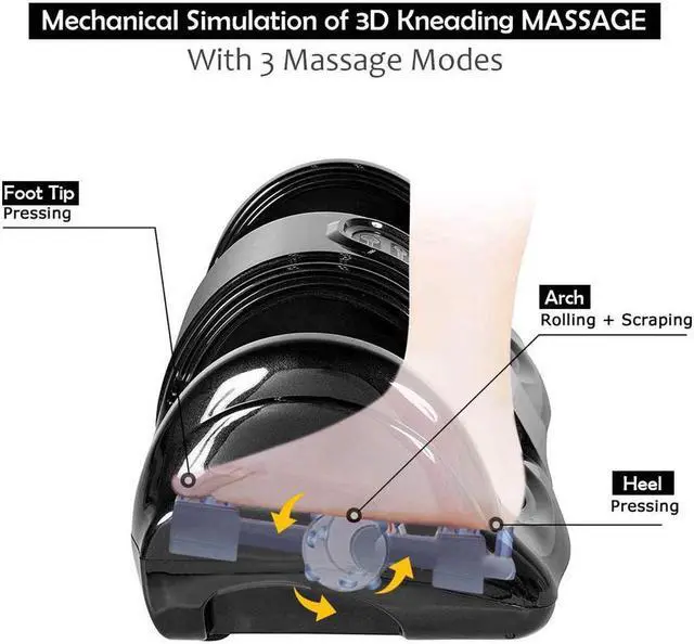 Alt view image 4 of 7 - KEHIPI Shiatsu Foot Massager Kneading and Rolling Leg Calf Ankle w/Remote Black New