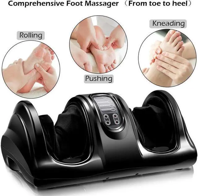 Alt view image 7 of 7 - KEHIPI Shiatsu Foot Massager Kneading and Rolling Leg Calf Ankle w/Remote Black New