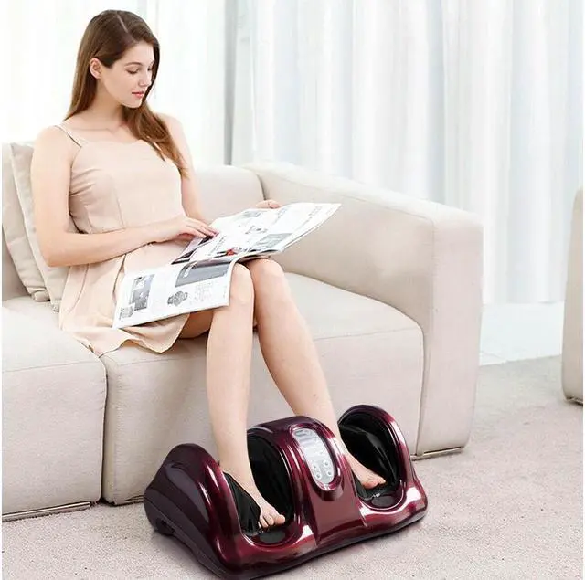 Alt view image 6 of 7 - KEHIPI Shiatsu Foot Massager Kneading and Rolling Leg Calf Ankle w/Remote Black New Red