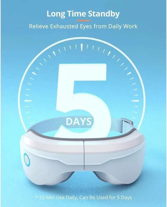 Alt view image 6 of 7 - KEHIPI Eye Massager with Heat, Bluetooth Music Heated Massager for Migraines, Relax and Reduce Eye Strain Dark Circles Eye Bags Dry Eye Improve Sleep, Ideal Gifts for Women/Men
