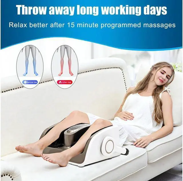 Alt view image 2 of 7 - KEHIPI Foot Calf Shiatsu Massager w/ Heat & Remote Control Air Compression Reflexology